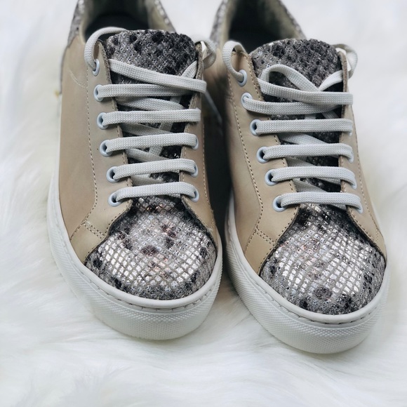 Piampiani Italy Cream Sneakers Size 6 Studded - Picture 6 of 8